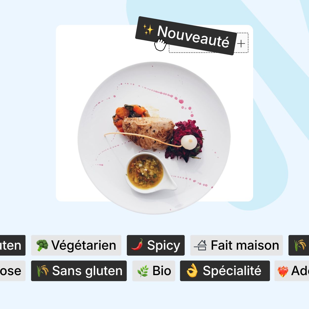 ajout allergene sur le menu digital