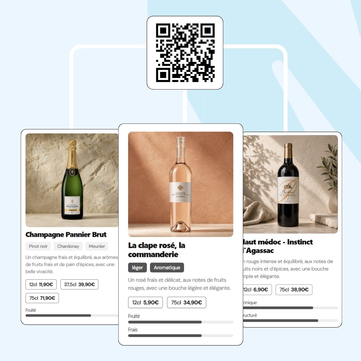 carte des vins avec qr code restaurant