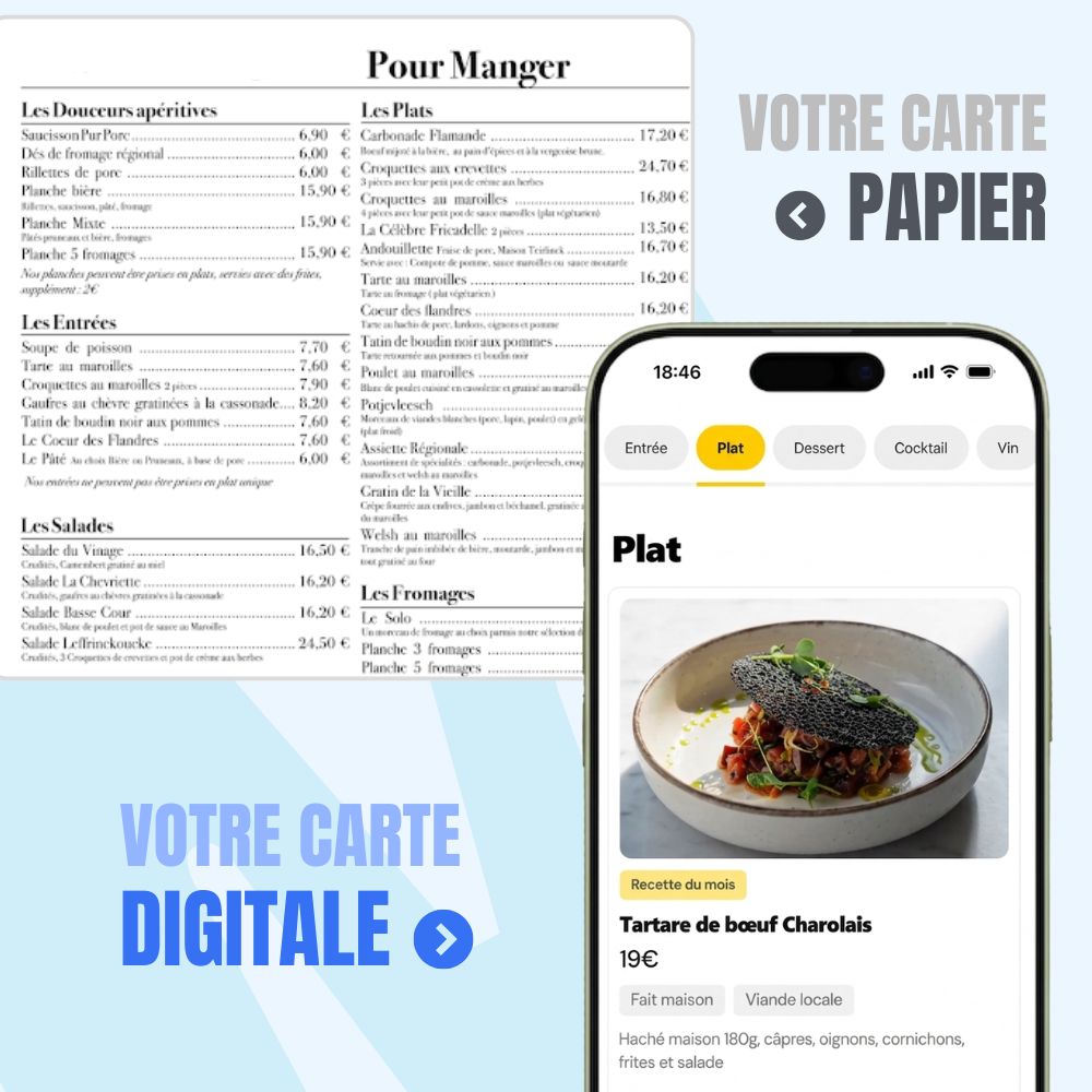 digitalisation carte papier restaurant