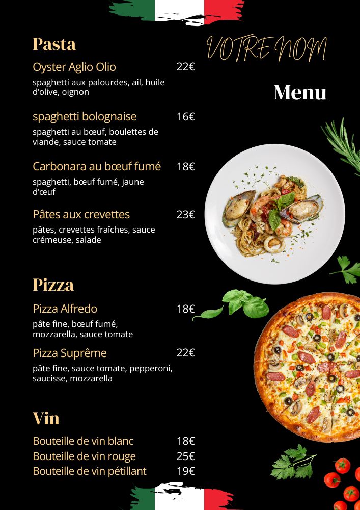 exemple menu pour restaurant italien (1)