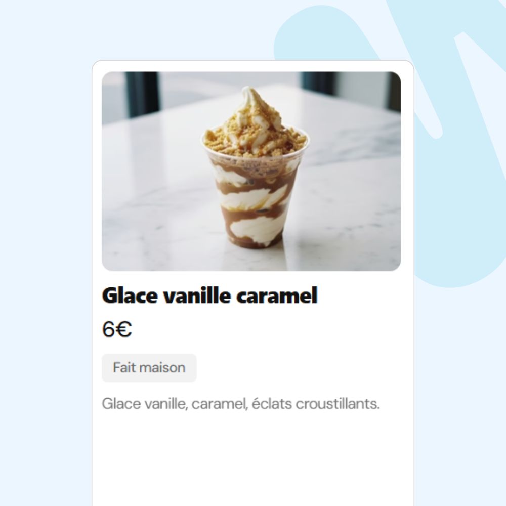 exemple dessert carte digitale food truck