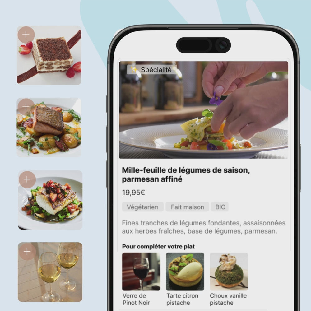 Exemple de menu traditionnel et digital pour un restaurant français