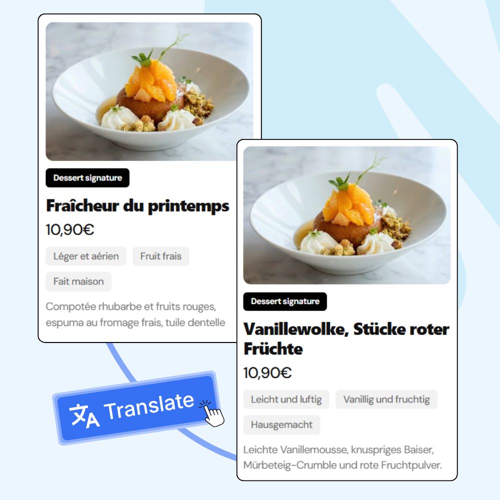 traduction carte restaurant
